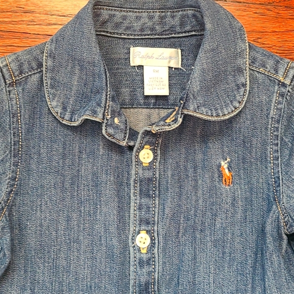 Ralph Lauren girl denim dress 9M - Picture 4 of 6
